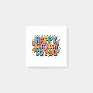 Smiley Happy Birthday Post-it Notes
