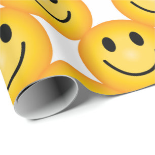 Smiley Happy Face Emoji Printed Gift Paper