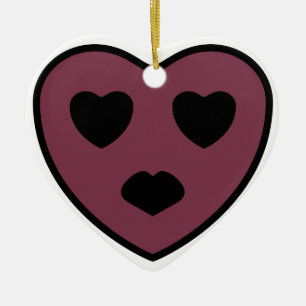 Smiley Heart - Pout Ceramic Tree Decoration