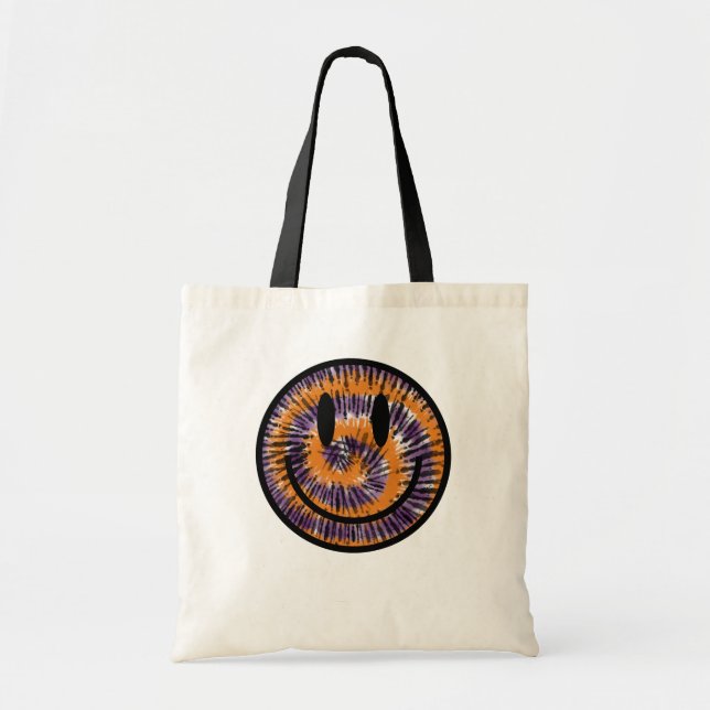 Smiley in Halloween Tie Dye - PNG Tote Bag (Front)