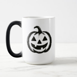 Smiley Pumpkin – Ink Brush Halloween Design on  Magic Mug
