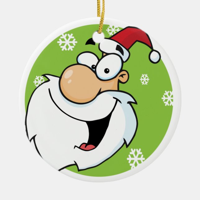 Smiley Santa Keepsake Holiday Ornament (Front)