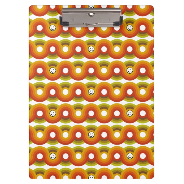 Smiley Vintage Retro Pattern No. 02 Clipboard (Front)