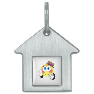 Smiley with hat cartoon pet ID tag