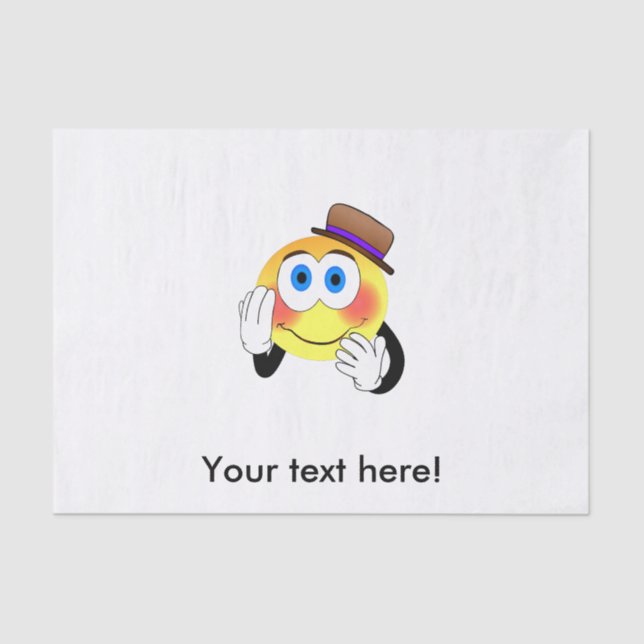 Smiley with hat cartoon tissue paper (Front)