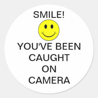 SmileyFaceBurglarCam Classic Round Sticker