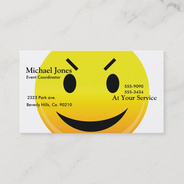 Smilie Face Evil Business Card (Front)