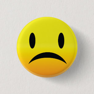 Smilie Face Sad 3 Cm Round Badge