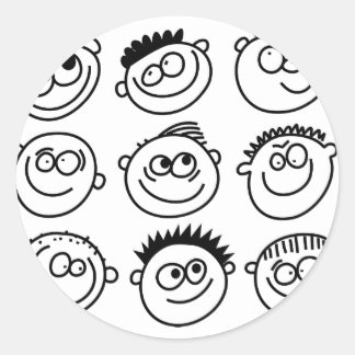Smilie Faces Classic Round Sticker