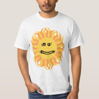 Smilin' Orange and Yellow Stylised Sun T-Shirt