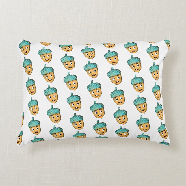 Smiling Acorn Forest Friend Decorative Cushion (Front)