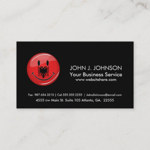 Smiling Albanian Flag Business Card