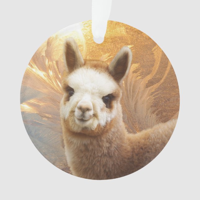 Smiling Alpaca Christmas Ornaments (Front)