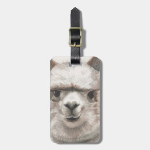 Smiling Alpaca Luggage Tag Llama Bag ID
