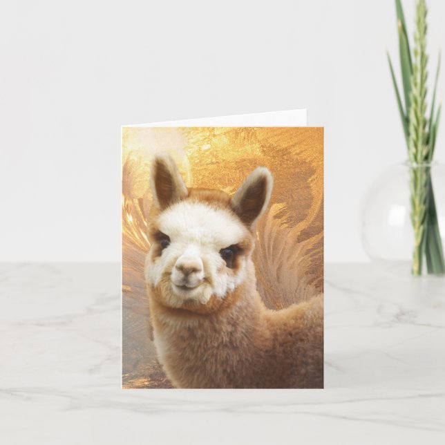 Smiling Alpaca Note Card (Front)