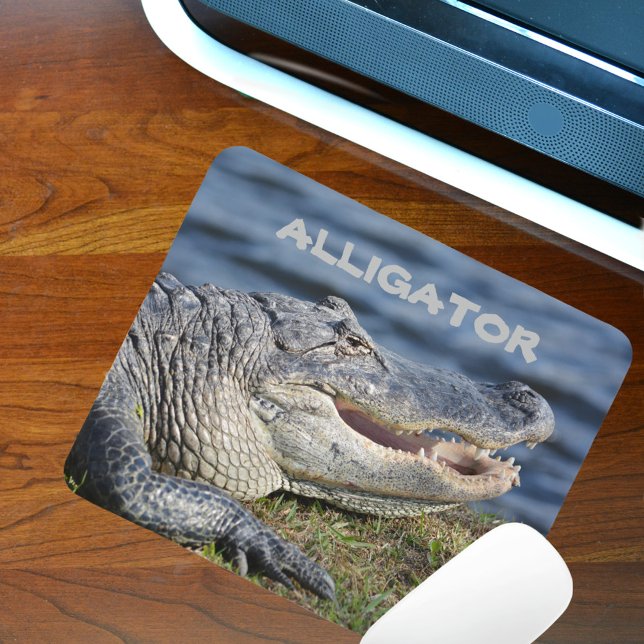Smiling American Alligator Wildlife Customisable Mouse Mat (Creator Uploaded)