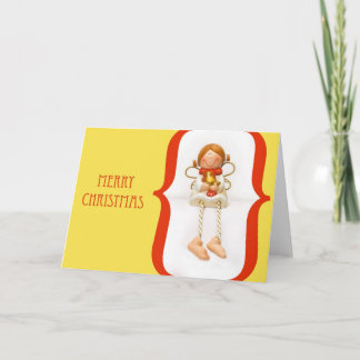 Smiling Angel Christmas Greeting Card (Gold)