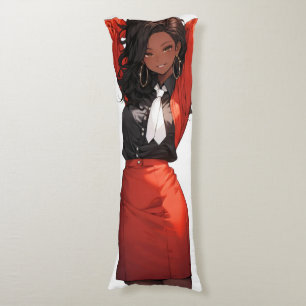 Smiling Anime Woman Body Cushion