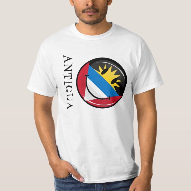 Smiling Antigua and Barbuda Flag T-Shirt (Front)