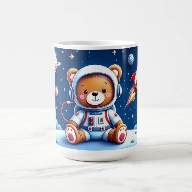 Smiling Astronaut Teddy Adventure Coffee Mug (Center)