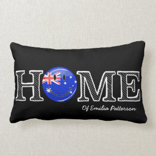 Smiling Australian Flag Housewarming Lumbar Cushion