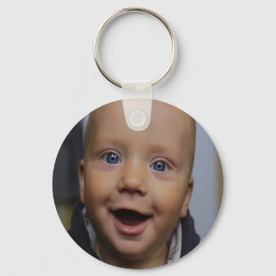 Smiling baby boy key ring