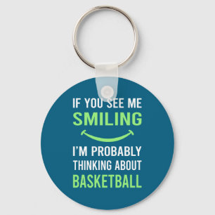 Smiling basketball t shirt key ring