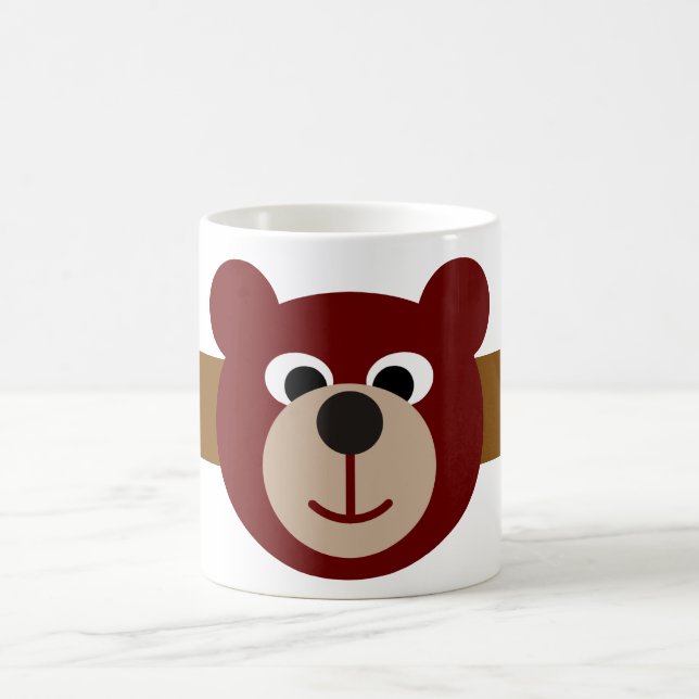 Smiling Bear | brown stripe Coffee Mug (Center)