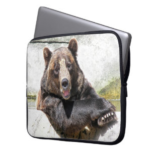 Smiling Bear  Laptop Sleeve