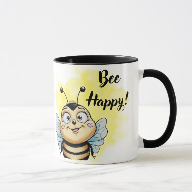 Smiling Bee: Bee Happy! Mug (Right)