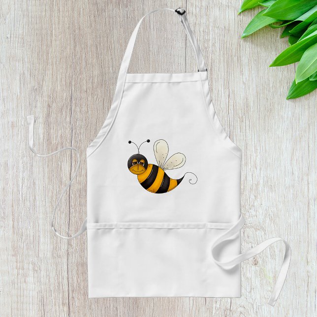Smiling Bee Fun Bumblebee Character Standard Apron (Creator Uploaded)