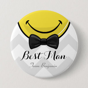 Smiling Best men Wedding Button