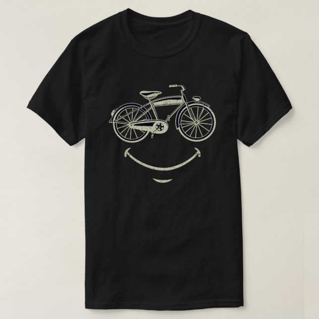 Smiling Bicycle Face Funny Cycling Cyclist Gift T-Shirt (Design Front)