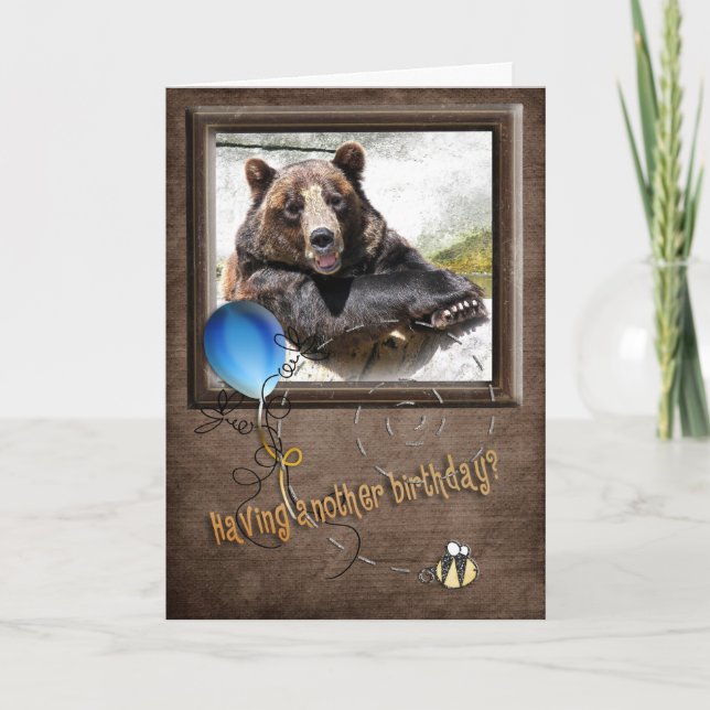 Smiling Birthday Bear Card (Front)