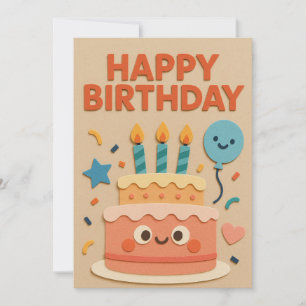 Smiling Birthday Cake Card