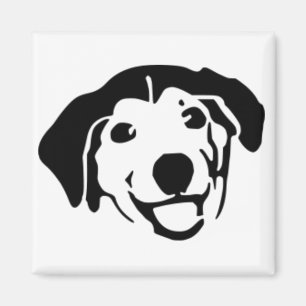 Smiling Black Dog Magnet