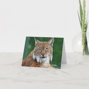 Smiling Bobcat Custom Thank You Note Card