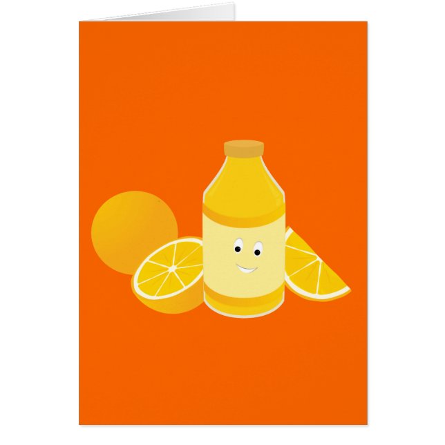 Smiling bottle of orange juice with oranges (Front)