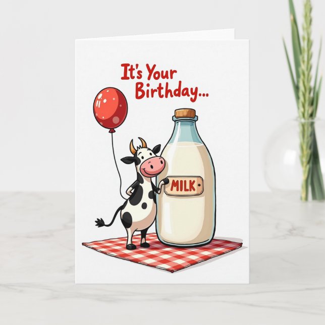 Smiling Bovine Birthday Card (Front)