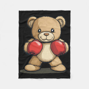 Smiling Boxing Bear Costume For Boys And Girls Fleece Blanket