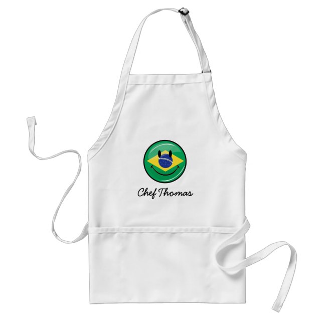 Smiling Brazilian Flag Standard Apron (Front)
