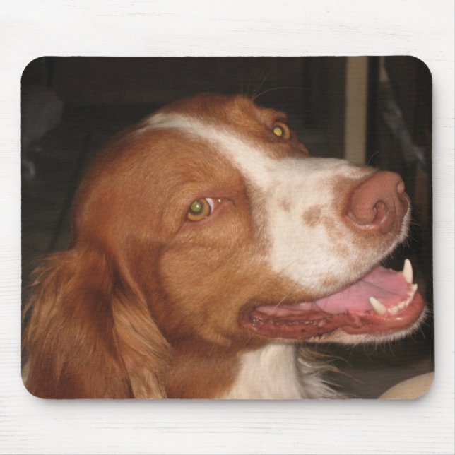 Smiling Brittany Spaniel Mouse Mat (Front)