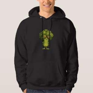 Smiling Broccoli Costume with funny Sunglasses Hoodie