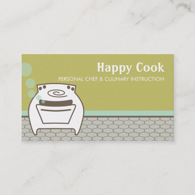 smiling bubble oven cooking baking business car... business card (Front)