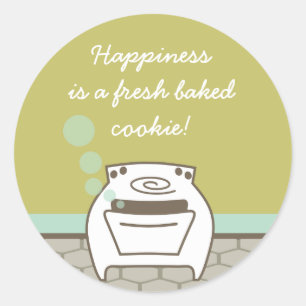 smiling bubble oven cooking baking gift tag