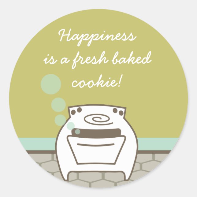 smiling bubble oven cooking baking gift tag (Front)