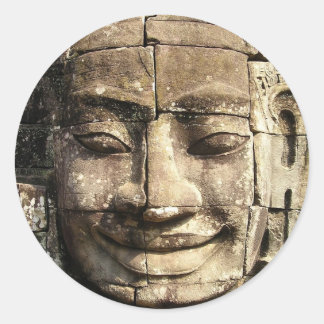 SMILING BUDDHA CLASSIC ROUND STICKER