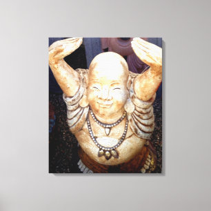 smiling buddha wrapped canvas