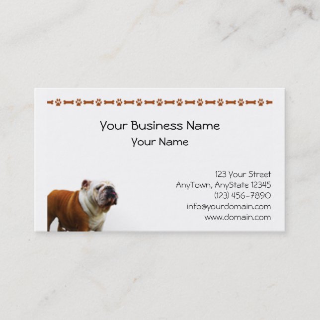 Smiling Bulldog Business Card (Front)