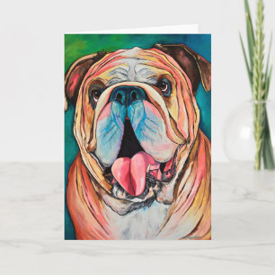 Smiling Bulldog Greeting Card